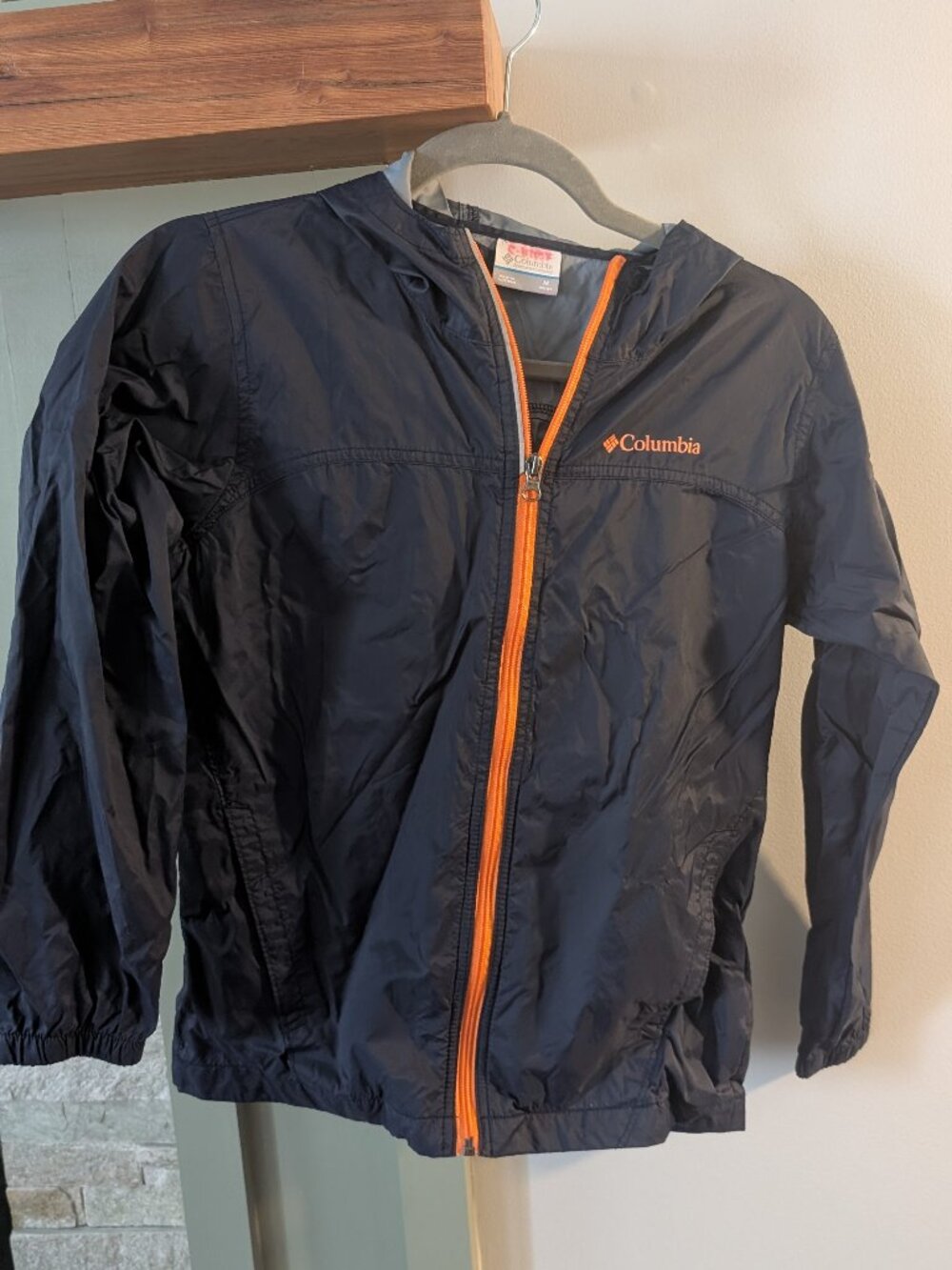 Navy Blue Columbia Rain Jacket - EUC - Size YMD (10/12)